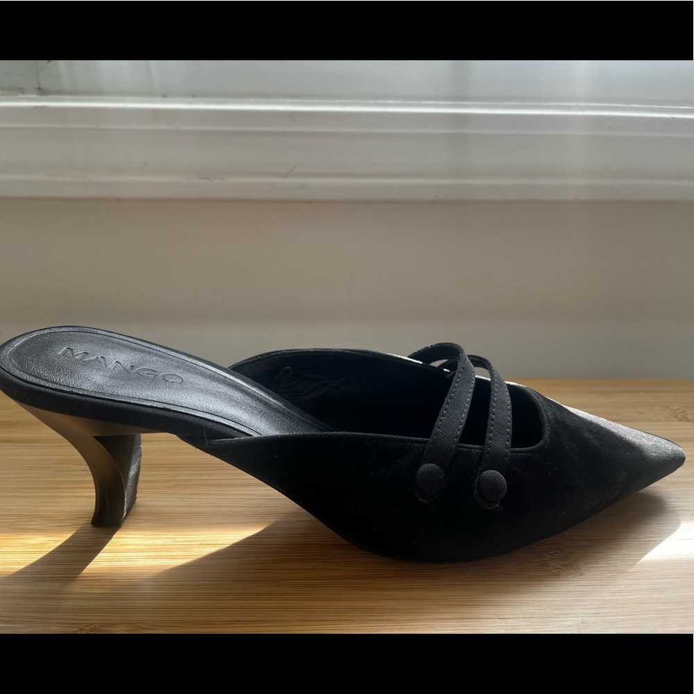 Mango suede kitten heel mules - **super cute**